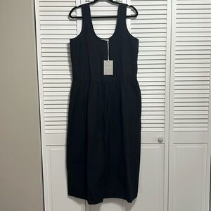 NWT Everlane Poplin Summer Dress in Black - M